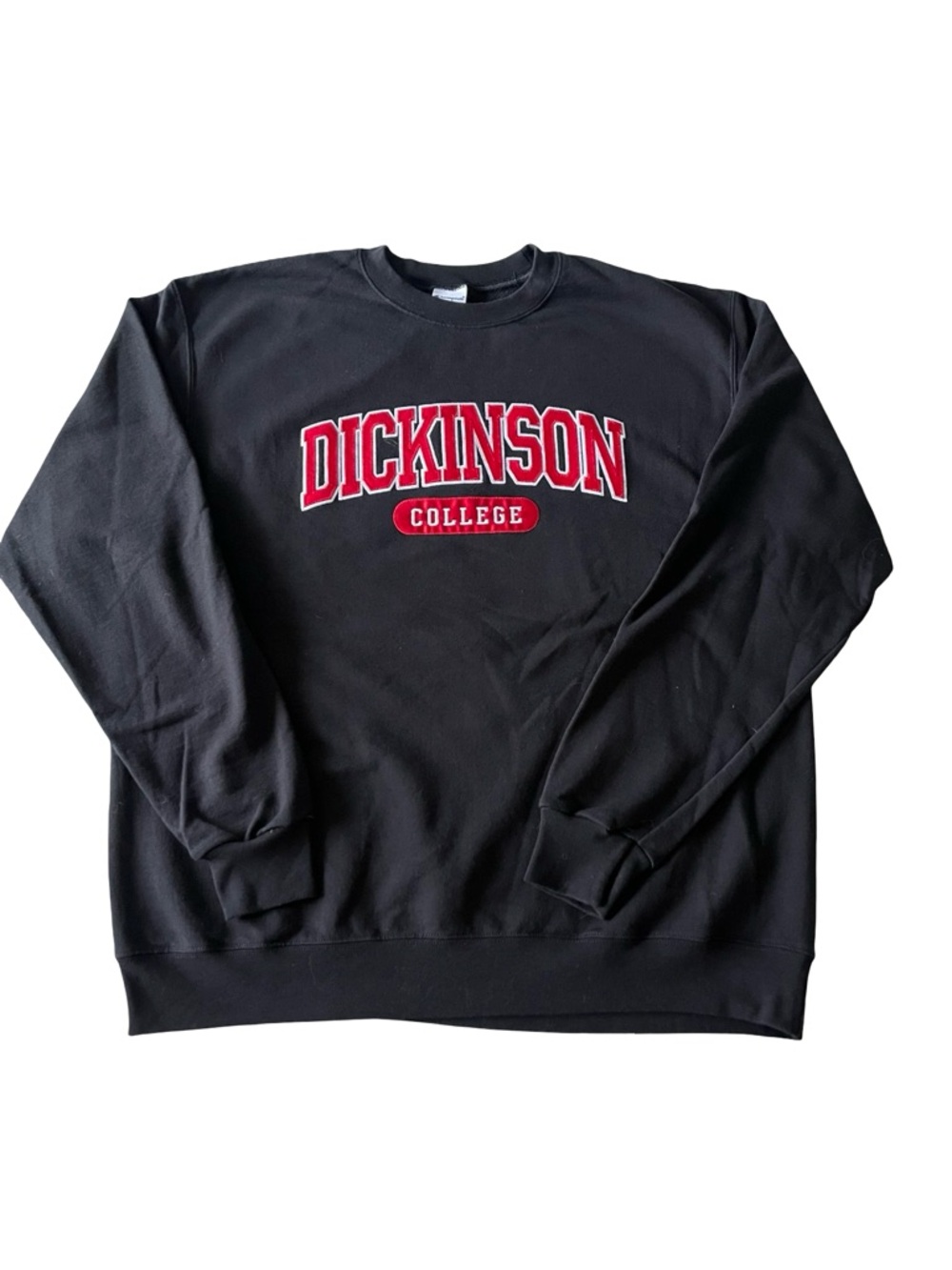 Champion Dickinson College Black Crewneck XL Embroidered Lettering